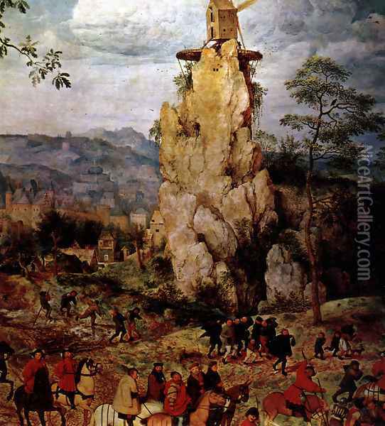 The Procession to Calvary [detail] I Oil Painting - Pieter the Elder Bruegel