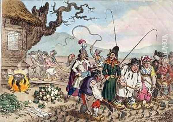 Consequences of a Successful French Invasion or We teach de English Republicans to work Oil Painting - James Gillray