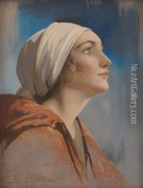Jeune Femme De Profil Oil Painting - Firmin Baes