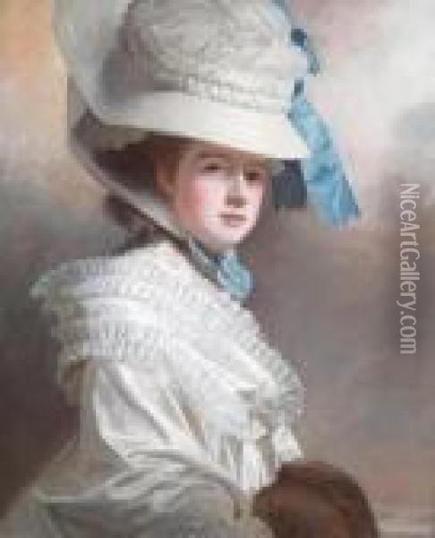 Portrait Of Lady Edward Bentinck Nee Elizabeth Cumberland Oil Painting - George Romney