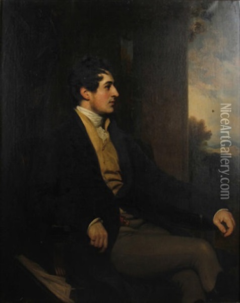 Portrait Of A Gentleman, Said To Be The First Lord Belper Oil Painting - Sir Martin Archer Shee