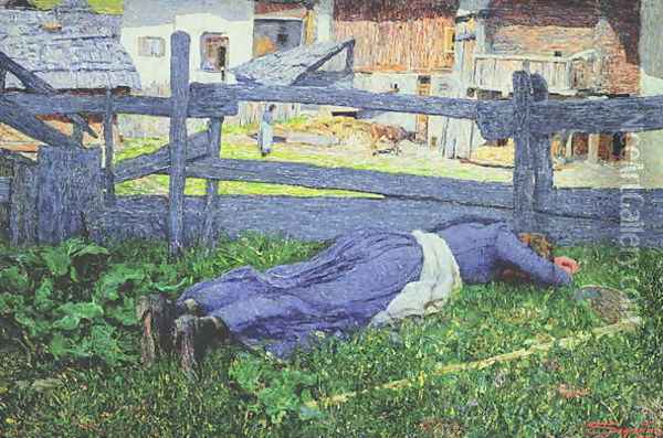 Rest in the Shade Oil Painting - Giovanni Segantini