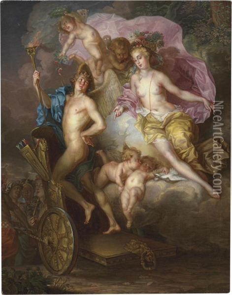 The Triumph Of Love Oil Painting - Nicolas Bertin