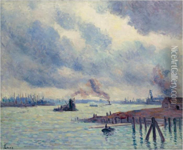 Port De Rotterdam Oil Painting - Maximilien Luce