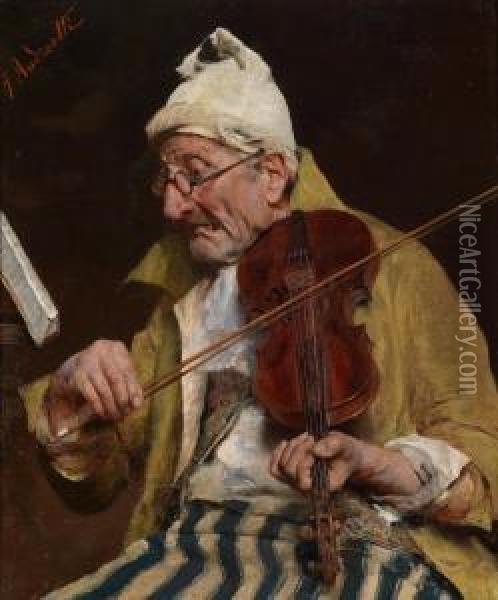 Il Violinista Oil Painting - Federico Andreotti