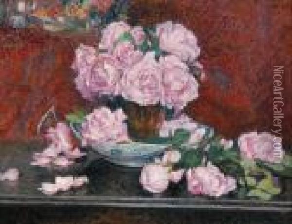 Roses Roses (ca. 1908) Oil Painting - Georges Lemmen