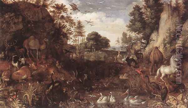 The Garden of Eden Oil Painting - Roelandt Jacobsz Savery