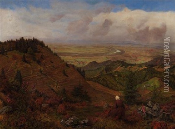 Blick Von Den Hohen Des Schwarzwaldes Auf Die Rheinebene Oil Painting - Frieda Kniep
