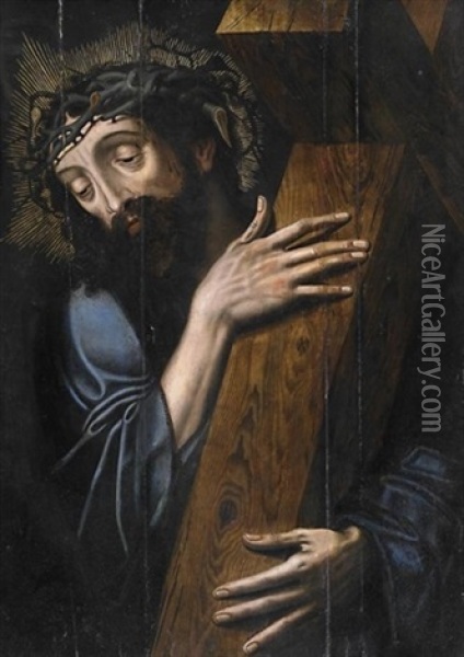 Kreuztragender Christus Oil Painting - Luis de Morales