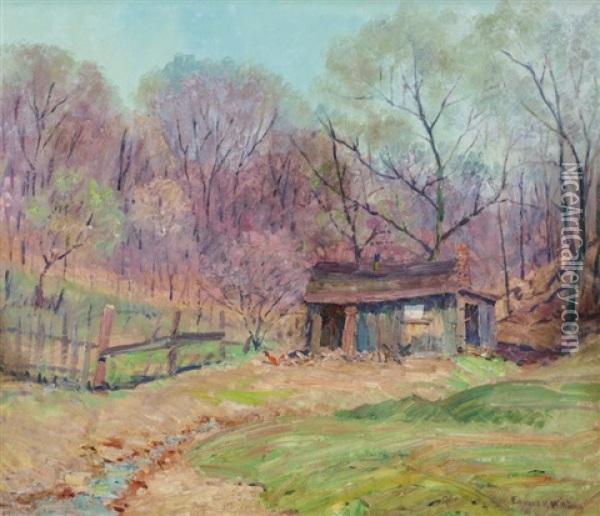 Cabin In The Woods Oil Painting - Edward K. Williams