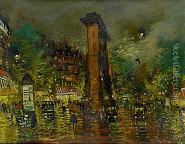 Paris By Night Oil Painting - Konstantin Alexeievitch Korovin