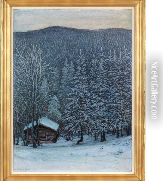 Skymning Oil Painting - Otto Hesselbom
