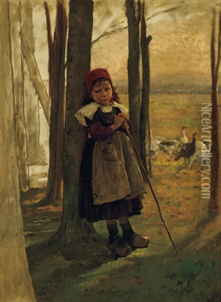 Young Shepardess Oil Painting - Vaclav Brozik