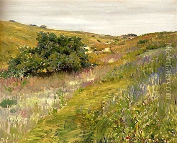 Landscape, Shinnecock Hills Oil Painting - William Merritt Chase