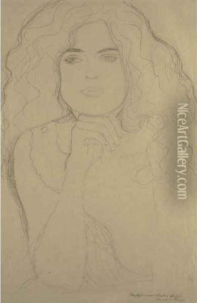 Bildnis Einer Frau (portrait Of A Woman) Oil Painting - Gustav Klimt