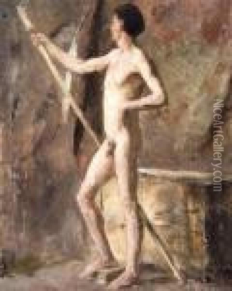 Modele: Homme Au Baton Oil Painting - James Ensor