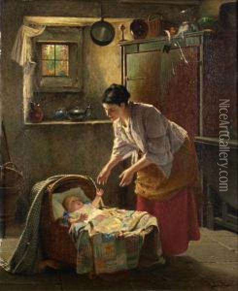Mother's Pet Oil Painting - Haynes King