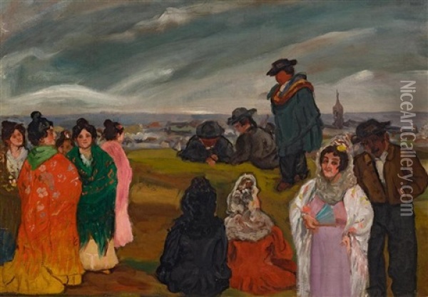 Die Pilgerfahrt (una Romeria) Oil Painting - Francisco Gonzales de Itturrino