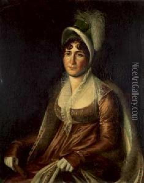 Portrait De Victoire Prosper Moreau, Epouse De Oil Painting - Charles Camarroque