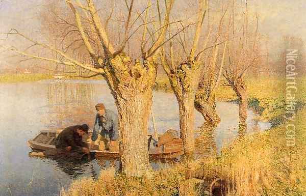 Bringing in the Nets 1893 Oil Painting - Emile Claus