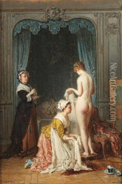 La Toilette Oil Painting - Antoine Emile Plassan