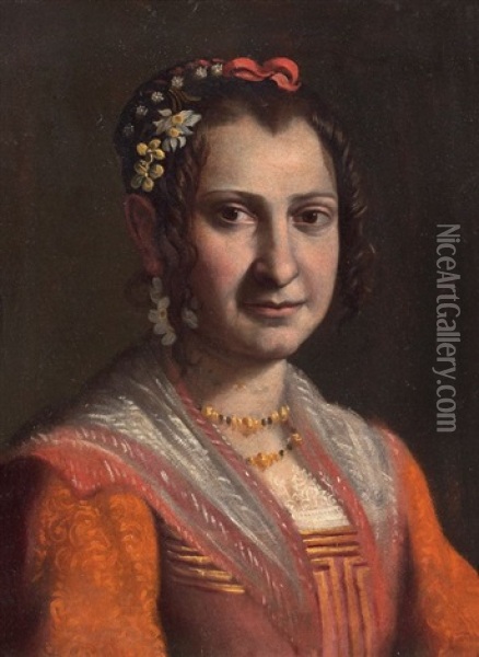 Ritratto Di Giovane Donna Oil Painting - Giovanni Francesco Guerrieri