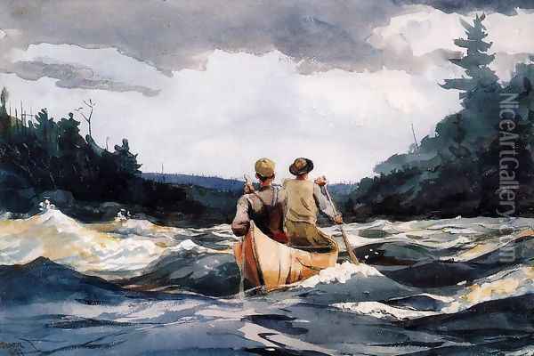 Canoe in the Rapids Oil Painting - Winslow Homer