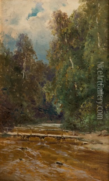 The Woodland River Oil Painting - Aleksandr Semionovich Yegornov