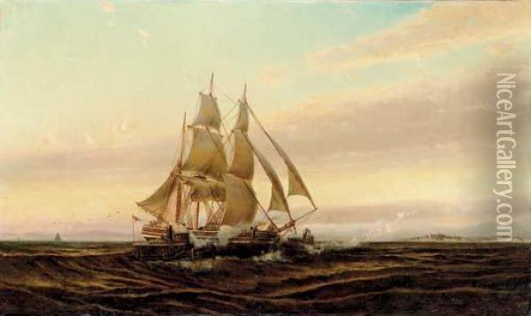 The Tug Rescue Oil Painting - Arthur Quartley
