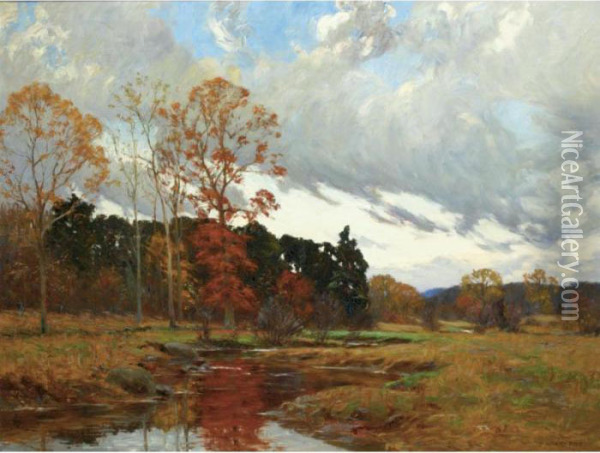 Autumn Landscape Oil Painting - William Merritt Post