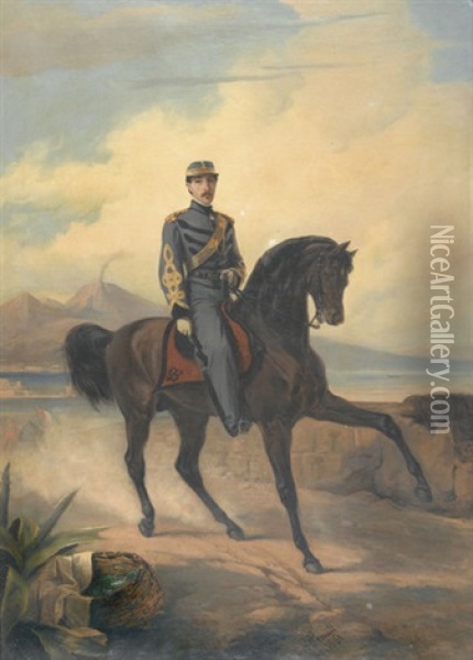 Offizier Zu Pferd Bei Neapel Oil Painting - Giuseppe Penuti