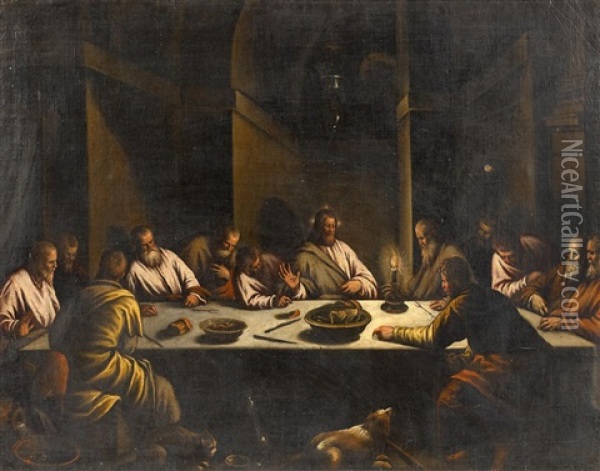 Das Letzte Abendmahl Oil Painting - Jacopo dal Ponte Bassano