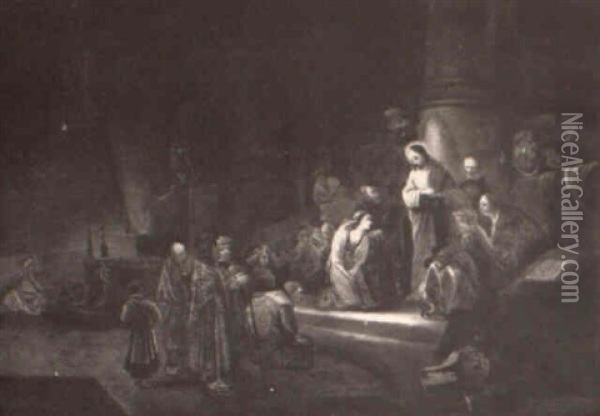 Christ In The Temple Oil Painting -  Rembrandt van Rijn