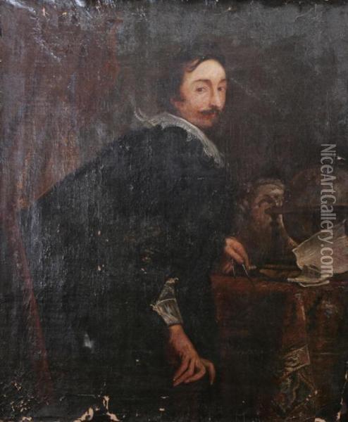 Portratt Forestallande Lucas Van Uffel Oil Painting - Sir Anthony Van Dyck