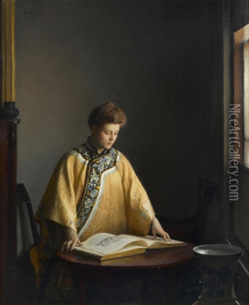 The Yellow Jacket Oil Painting - William McGregor Paxton