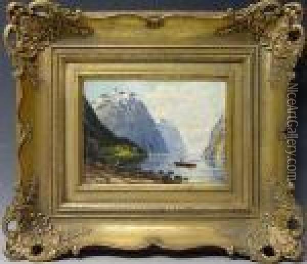 Fjordlandschaft Oil Painting - Adelsteen Normann