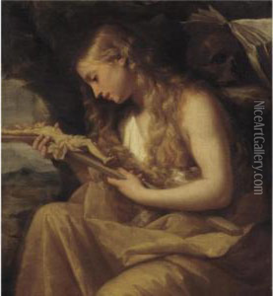 The Penitent Magdalene Oil Painting - Giovanni Gioseffo da Sole