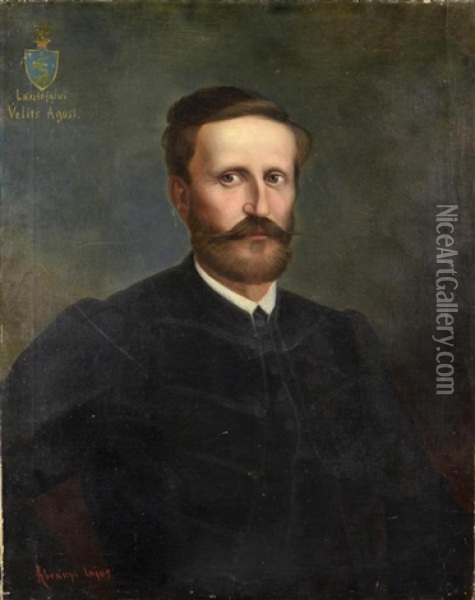 Portrait Of Laszlofalvi Velits Agost Oil Painting - Lajos Abranyi