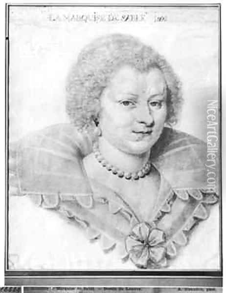 Portrait of Magdeleine de Souvre Marquise de Sable Oil Painting - Daniel Dumonstier