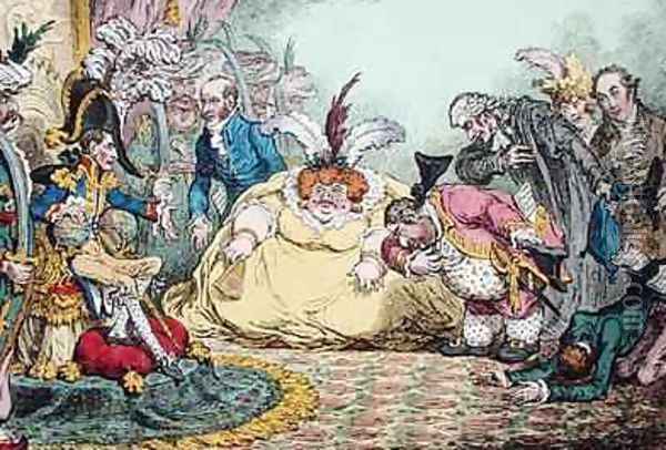 Introduction of Citizen Volpone and his Suite at Paris Oil Painting - James Gillray