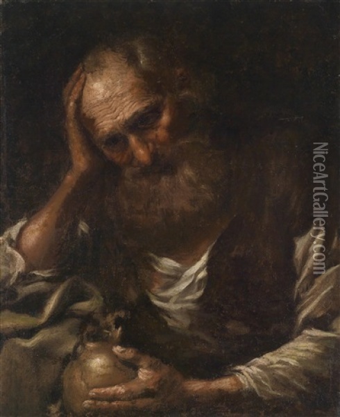 Ein Philosoph (heraklit?) Oil Painting - Bernhard Keil