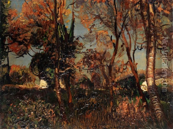 Herbstliche Baumlandschaft Oil Painting - Andrea Tavernier