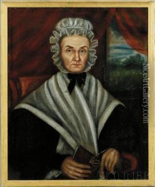 Portrait Of Mrs. David Stevens Of St. Albans, Vermont. Oil Painting - Ruth Whittier Shute