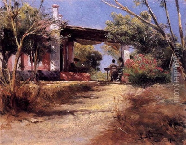 Casa De Campo De Sanlucar De Barrameda Oil Painting - Manuel Garcia y Rodriguez