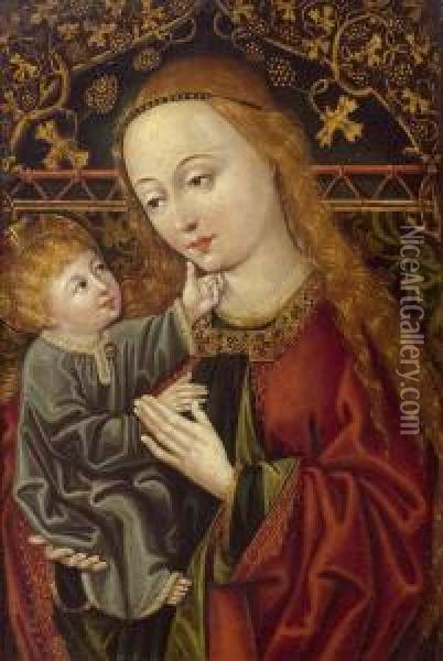Madonna And Child. Oil Painting - Martin Schongauer