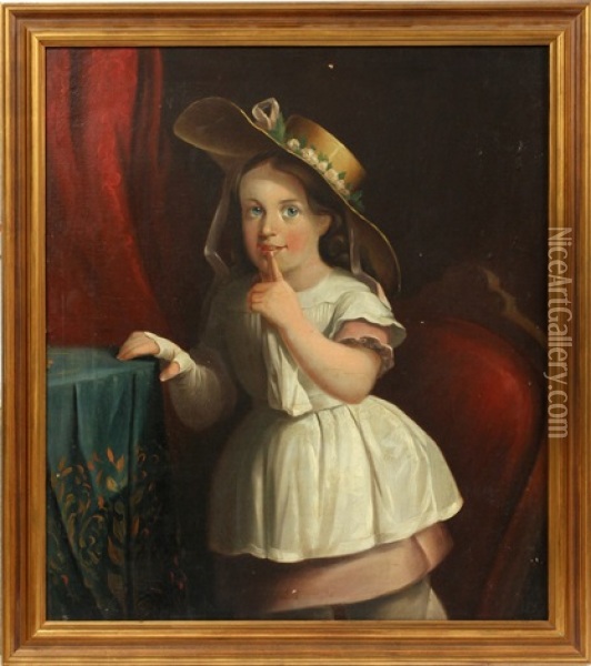 Portrait Of Girl Oil Painting - Joseph Whiting Stock