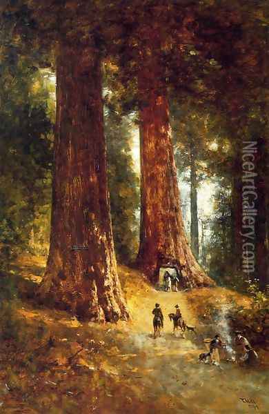 In the Redwoods Oil Painting - Thomas Hill