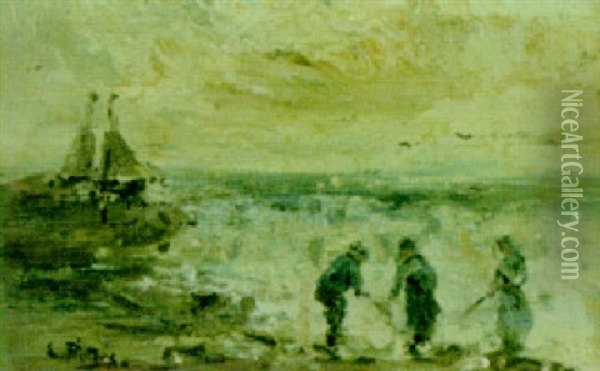 Figures On The Shore Oil Painting - Evert Pieters