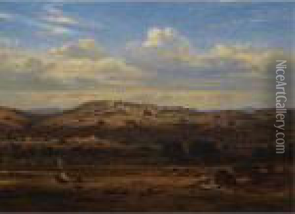 Bethlehem Oil Painting - Eduard Hildebrandt