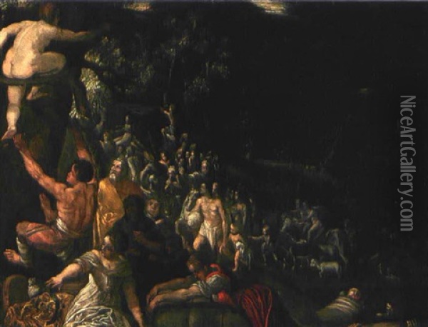 Sintflut (after Adam Elsheimer) Oil Painting - Johann (Hans) Konig